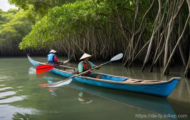 맹그로브 숲과 해양 생물 서식지의 중요성 - **Prompt: "An enchanting underwater scene within the shallow, clear waters of a mangrove forest. Sun...